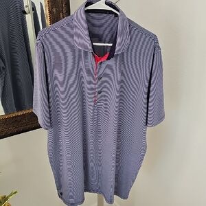 Greyson Classic Blue Short Sleeve Striped Golf Polo - XL